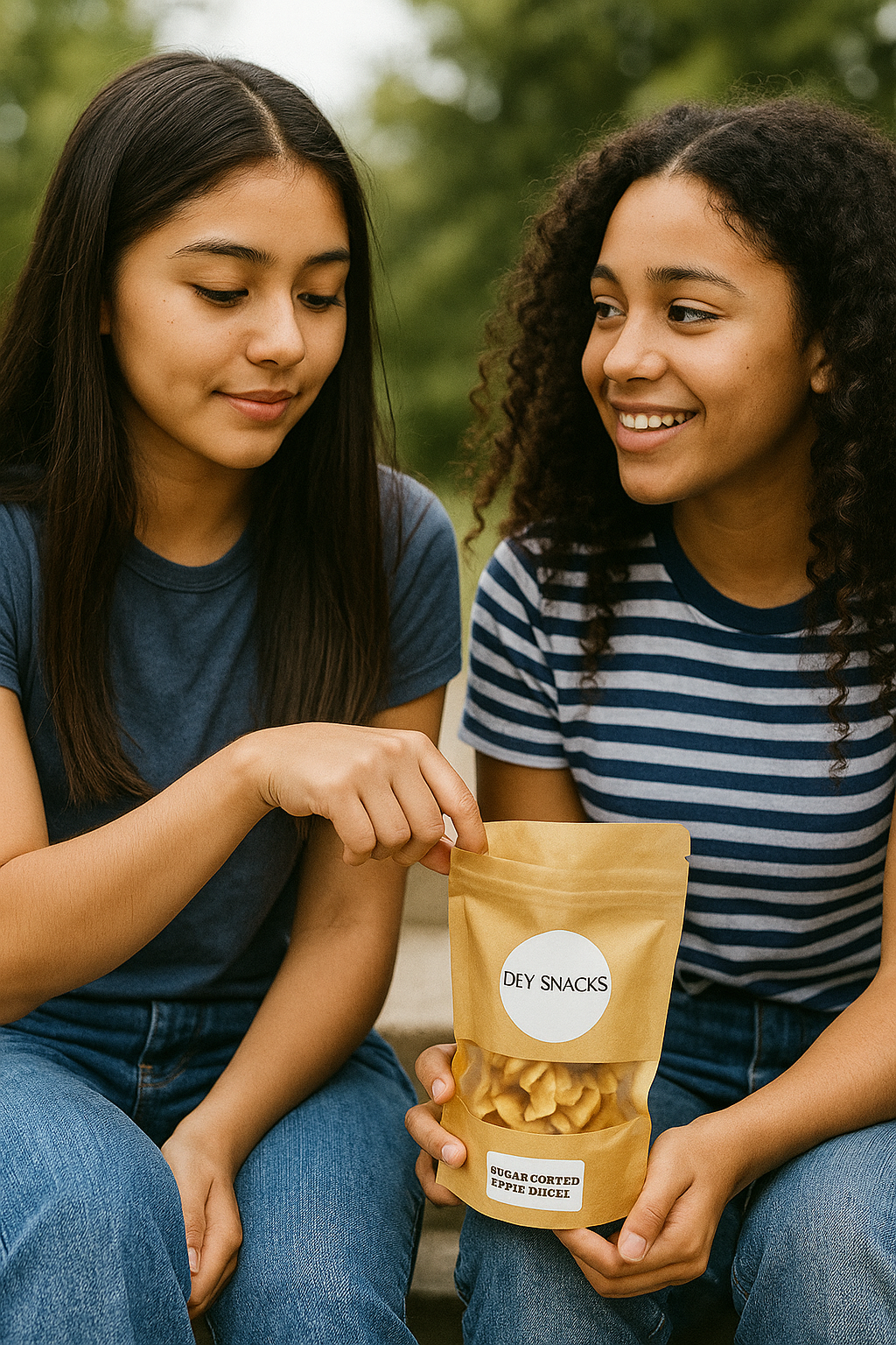 NEW ITEM!         Dehydrated sugar coated apple chips